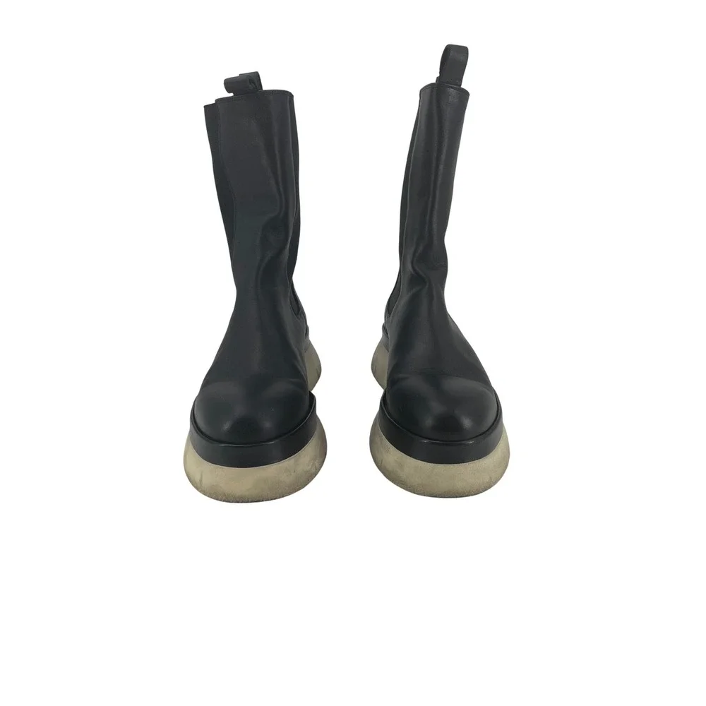 Isabel Marant Chelsea Boots 40 Black Good Platform Leather Sole Stud Detail